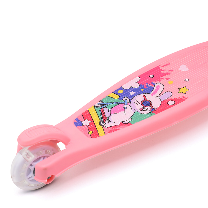 Фото к товару Самокат трёхколёсный ROCKET колёса PU, цвет розовый Самокат трёхколёсный ROCKET колёса PU, цвет розовый