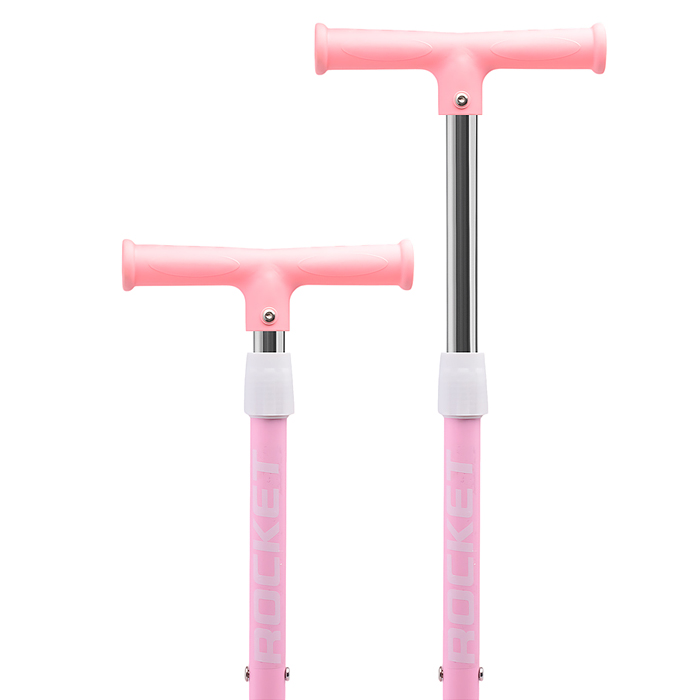 Фото к товару Самокат трёхколёсный ROCKET колёса PU, цвет розовый Самокат трёхколёсный ROCKET колёса PU, цвет розовый