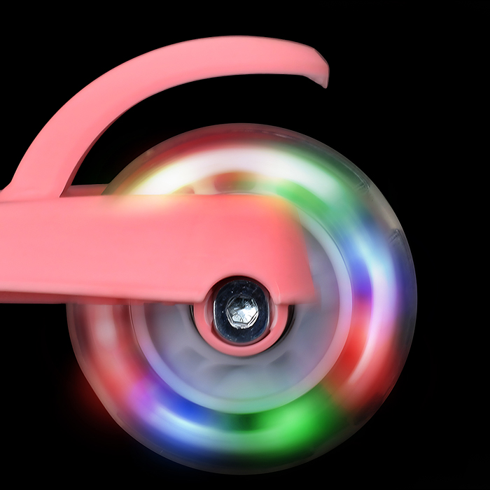 Фото к товару Самокат трёхколёсный ROCKET колёса PU, цвет розовый Самокат трёхколёсный ROCKET колёса PU, цвет розовый