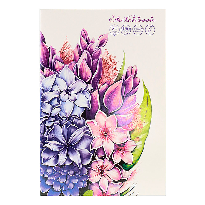 Скетчбук А5+, 20л., "Вдохновение весны" Скетчбук А5+, 20л., "Вдохновение весны"