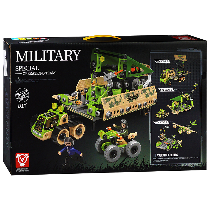 Конструктор J-6611 "Военная техника" (358 дет.) в коробке