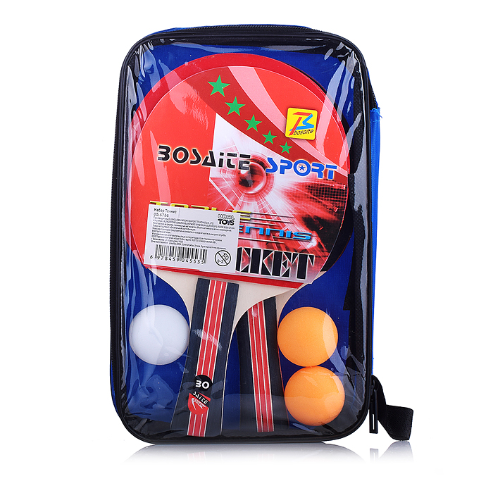Фото к товару Набор для настольного тенниса 00-5756 (2 ракетки, 3 шарика) в сумке Набор для настольного тенниса 00-5756 (2 ракетки, 3 шарика) в сумке