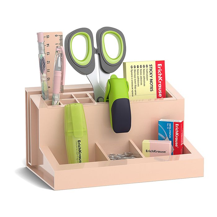 Набор настольный пластиковый Leader, Powder, ассорти из 4 цветов