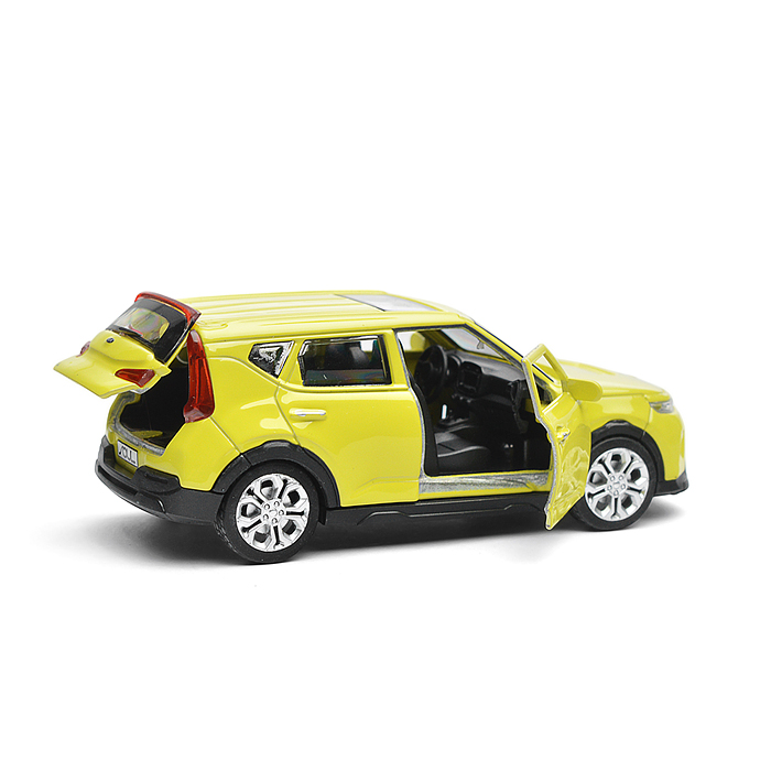 Машина металл KIA soul длина 12 см, двери, багаж., инерц, салатовый