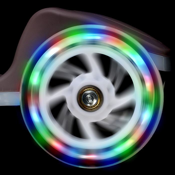 Фото к товару Самокат трёхколёсный R0198 ROCKET колёса световые PU, цвет мокко Самокат трёхколёсный R0198 ROCKET колёса световые PU, цвет мокко