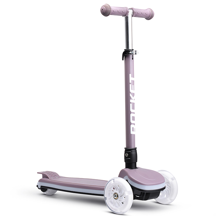 Фото к товару Самокат трёхколёсный R0198 ROCKET колёса световые PU, цвет мокко Самокат трёхколёсный R0198 ROCKET колёса световые PU, цвет мокко