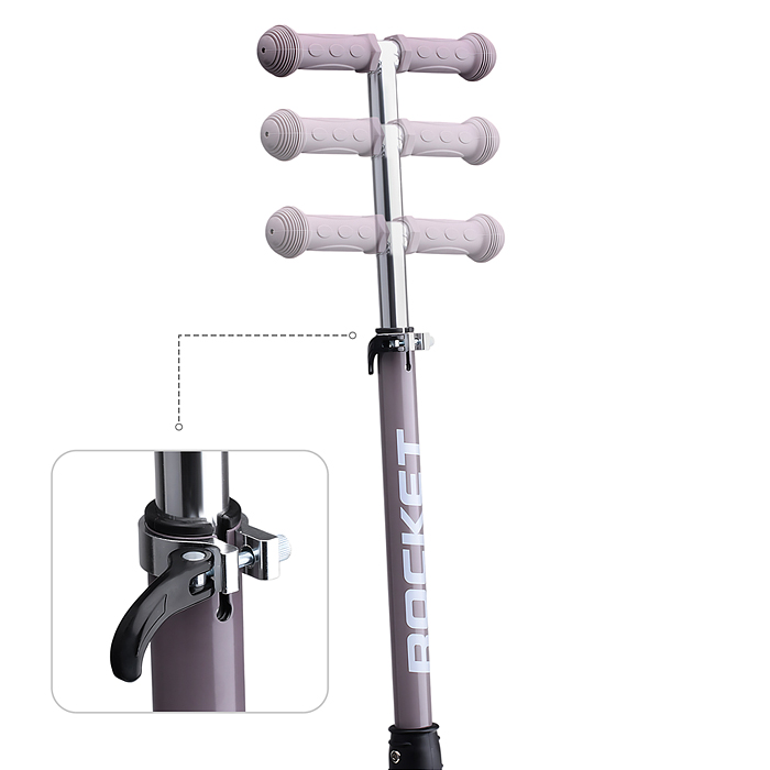 Фото к товару Самокат трёхколёсный R0198 ROCKET колёса световые PU, цвет мокко Самокат трёхколёсный R0198 ROCKET колёса световые PU, цвет мокко