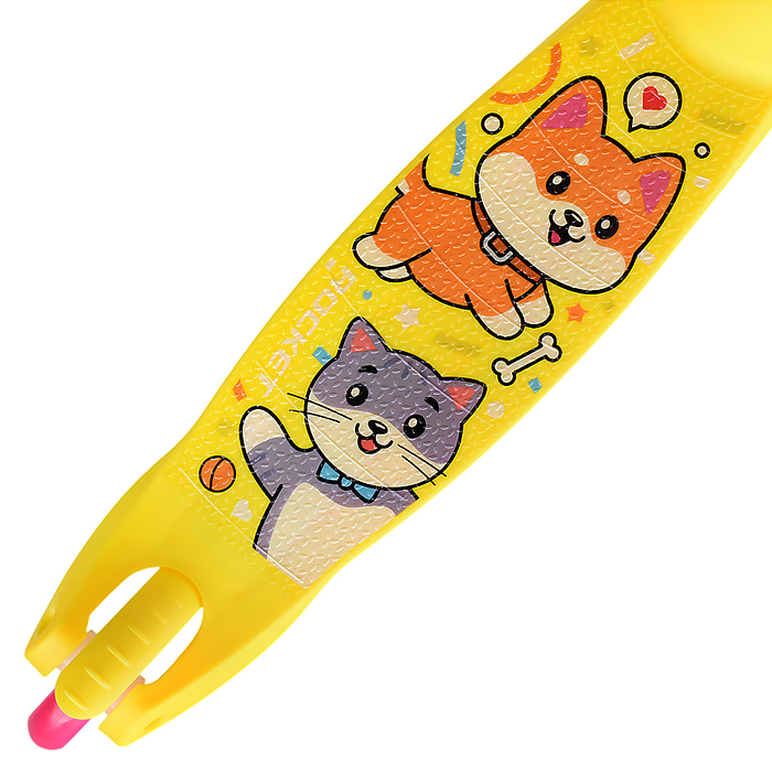 Фото к товару Самокат трёхколёсный R0203 ROCKET колёса PVC, цвет розово-жёлтый Самокат трёхколёсный R0203 ROCKET колёса PVC, цвет розово-жёлтый