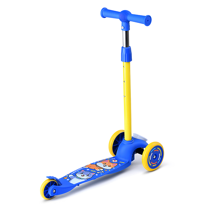 Фото к товару Самокат трёхколёсный R0203 ROCKET колёса PVC, цвет сине-жёлтый Самокат трёхколёсный R0203 ROCKET колёса PVC, цвет сине-жёлтый
