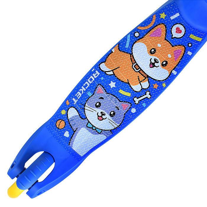 Фото к товару Самокат трёхколёсный R0203 ROCKET колёса PVC, цвет сине-жёлтый Самокат трёхколёсный R0203 ROCKET колёса PVC, цвет сине-жёлтый