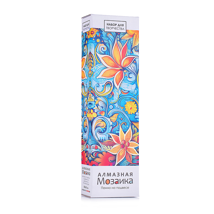 Алмазное панно на подвесе 30*50 (полная выкладка). Узоры. Оранжевые цветы с голубым. Алмазное панно на подвесе 30*50 (полная выкладка). Узоры. Оранжевые цветы с голубым.