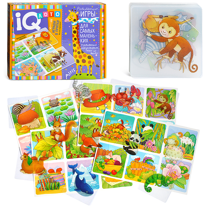 Пластиковое лото для малышей (нов) 3+ Играем в прятки. Кто это спрятался? 