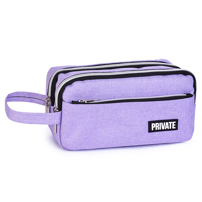 Пенал "Private" 22,5x11x9 см, прямоугольный для 80 предметов, плотный износостойкий полиэст