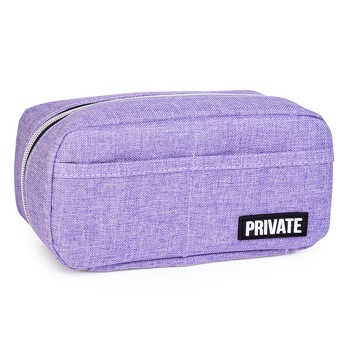 Пенал "Private" 21x10x7 см, прямоугольный для 80 предметов, плотный износостойкий полиэстер