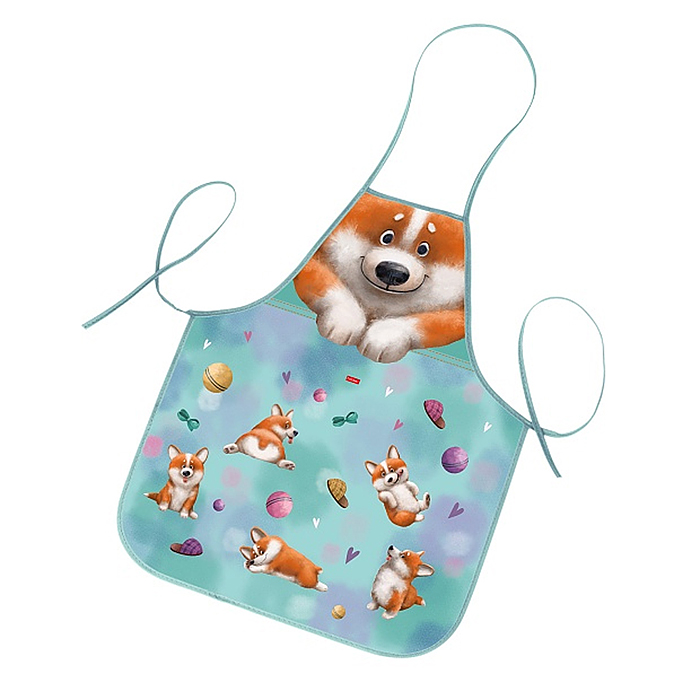 Фартук для труда 53,5х44,5см без нарукавников "Чудо-Корги" в индивидуальной упаковке
