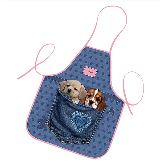 Фартук для труда 53,5х44,5см без нарукавников "Собачки в кармашке" в индивидуальной упаковке