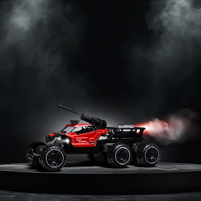 Фото к товару Машина BT0058-2 "Погоня за монстрами" красный, свет, дым, стрельба, р/у, 27 MHz, в коробке Машина BT0058-2 "Погоня за монстрами" красный, свет, дым, стрельба, р/у, 27 MHz, в коробке