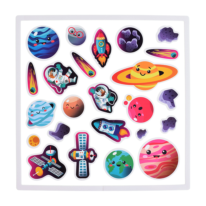 Объемные многоразовые наклейки. Солнечная система