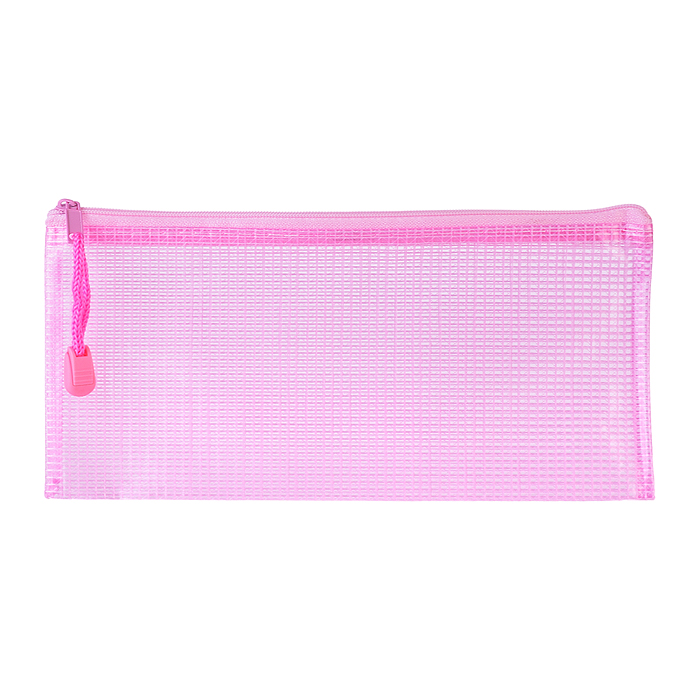 Папка на молнии DL (235x108 мм) тонированный армированный ПВХ 280 мкм, цветная текстильная