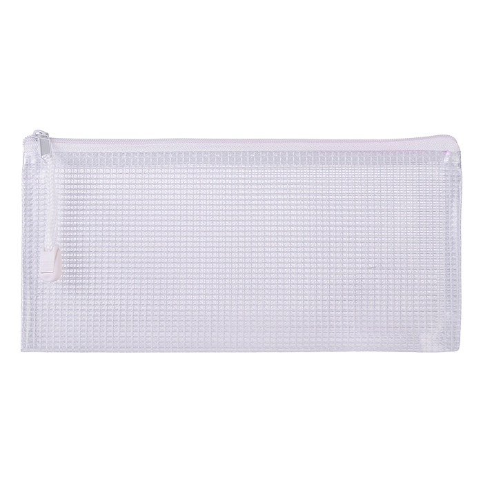 Папка на молнии DL (235x108 мм) тонированный армированный ПВХ 280 мкм, цветная текстильная