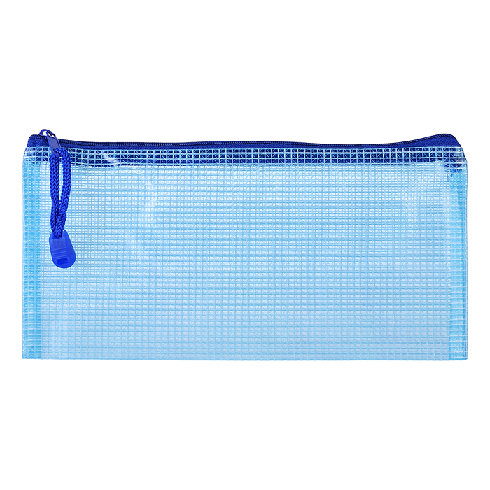 Папка на молнии DL (235x108 мм) тонированный армированный ПВХ 280 мкм, цветная текстильная