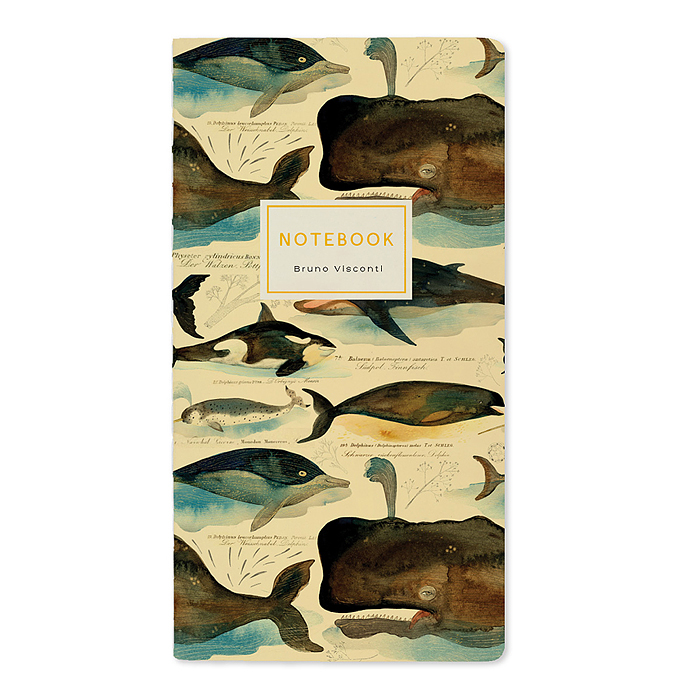 Записная книжка А6 30л, линовка в точку "Fauna. Киты" А6 обложка софт тач, кремовая бумага, прошивка