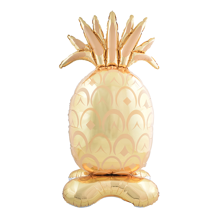 Шар 3D (59''/150 см) Фигура на подставке, Ананас, Золото, 1 шт. в уп. Шар 3D (59''/150 см) Фигура на подставке, Ананас, Золото, 1 шт. в уп.