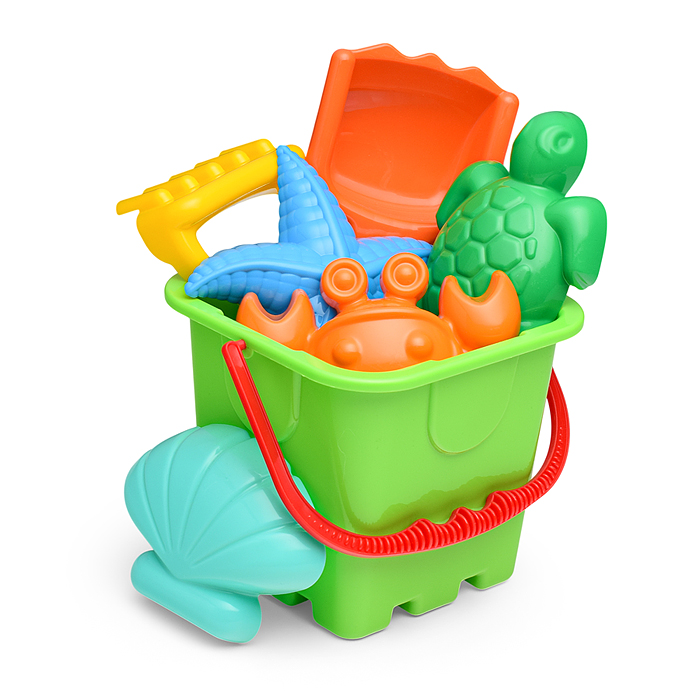 Набор №290: ведро-крепость большое, совок №8, грабельки №8, формочки (краб №2 + морская звезда №2 + Набор №290: ведро-крепость большое, совок №8, грабельки №8, формочки (краб №2 + морская звезда №2 +