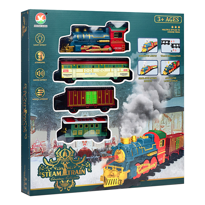 Фото к товару Железная дорога 699-37A "Steam Train" в коробке Железная дорога 699-37A "Steam Train" в коробке