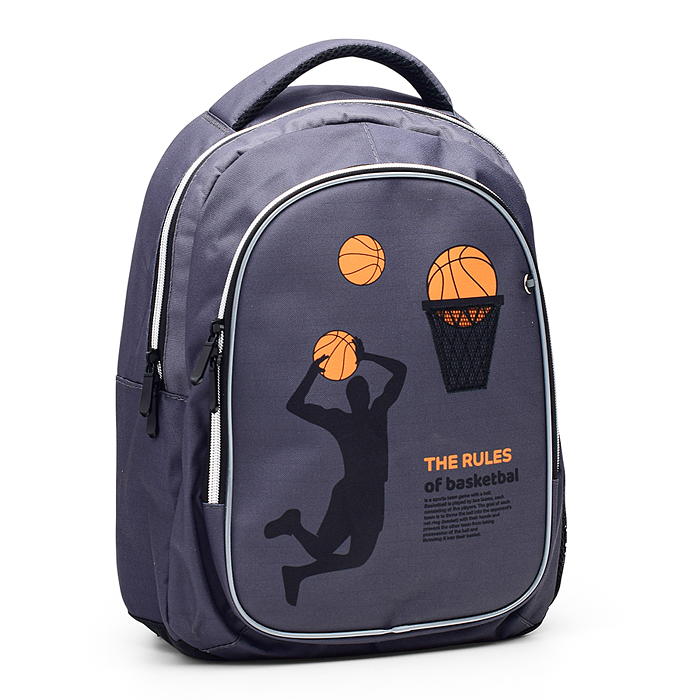 Рюкзак облегченный "Баскетбол" с анатомической спинкой, 2 отделения на молнии