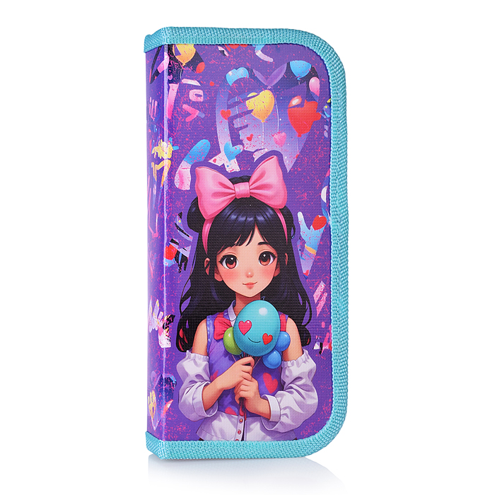 Пенал односекционный средний "Девочка на празднике" 2025 Пенал односекционный средний "Девочка на празднике" 2025