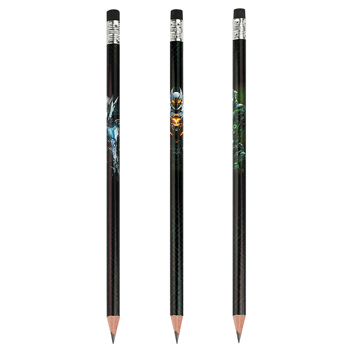 Карандаш чернографитный "Роботы" твердость грифеля HB