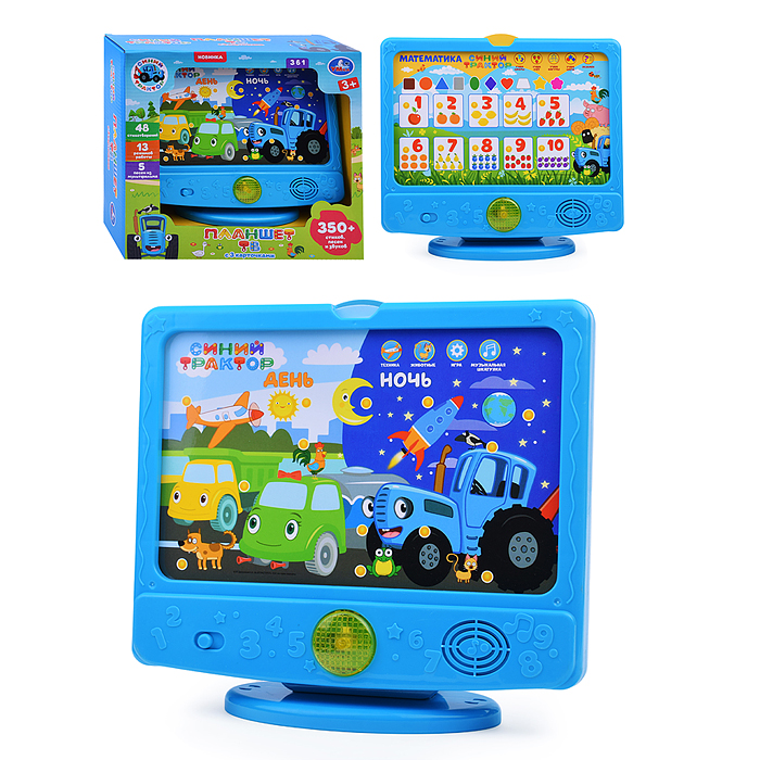Обучающий телевизор "Синий трактор" (350 стихов, песен и звуков,свет. бат.) в коробке