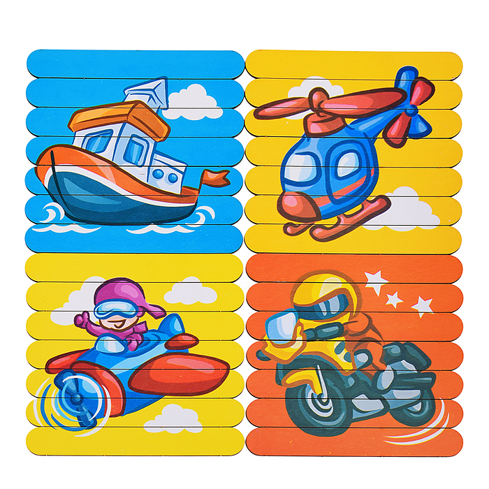 Фото к товару Пазлы-палочки "Транспорт" дер. Пазлы-палочки "Транспорт" дер.