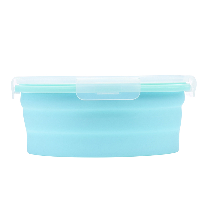 Фото к товару Ланчбокс складной герметичный круглый, 1200 мл, диаметр 18 см, высота 8 см, в сложенном ви Ланчбокс складной герметичный круглый, 1200 мл, диаметр 18 см, высота 8 см, в сложенном ви