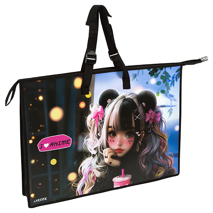 Папка для чертежей и рисунков "I Love Anime" A2 (650x470x100 мм) 500 мкм, 