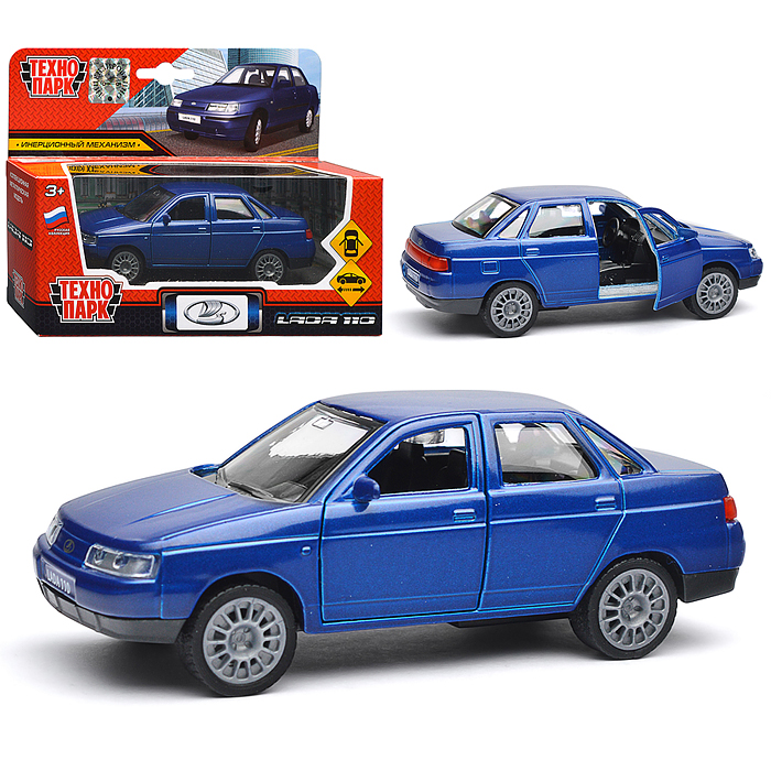 Машина металл LADA 110 12 см, двери, инерц., коробка