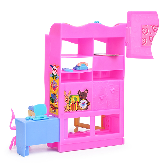 Фото к товару Набор мебели для кукол 21019 "Детская комната" в коробке Набор мебели для кукол 21019 "Детская комната" в коробке