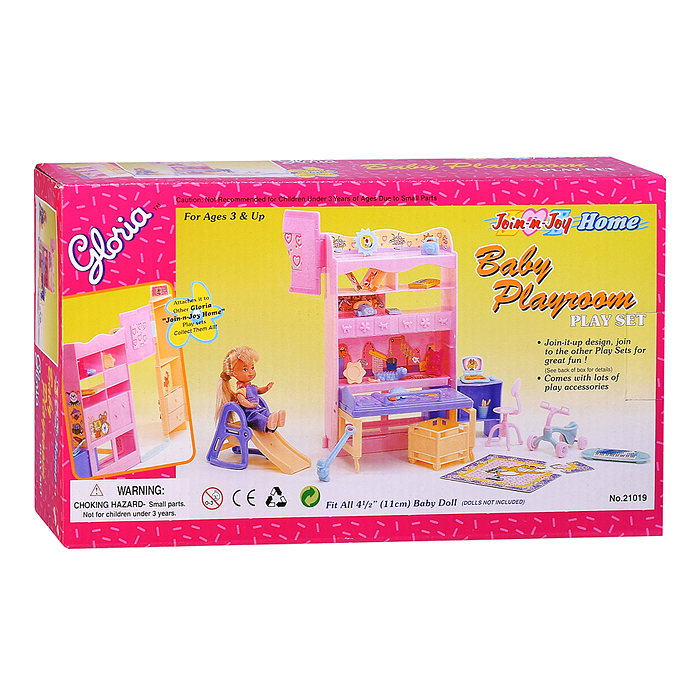 Фото к товару Набор мебели для кукол 21019 "Детская комната" в коробке Набор мебели для кукол 21019 "Детская комната" в коробке