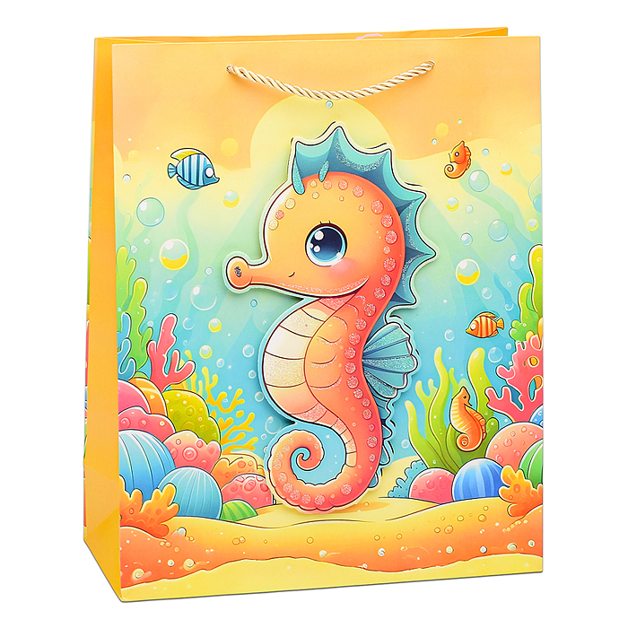 Пакет подарочный 00-6322 "Подводный мир" 32х26х10 см