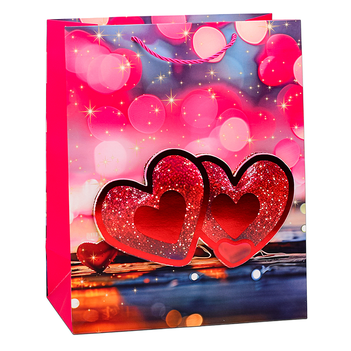 Фото к товару Пакет подарочный 00-6333 "Два сердца" 23х32х12 см Пакет подарочный 00-6333 "Два сердца" 23х32х12 см