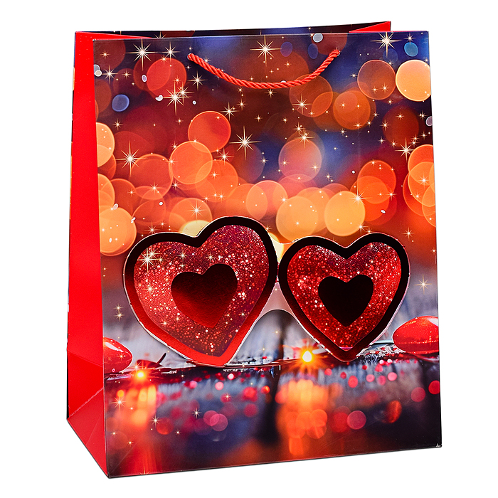 Фото к товару Пакет подарочный 00-6333 "Два сердца" 23х32х12 см Пакет подарочный 00-6333 "Два сердца" 23х32х12 см