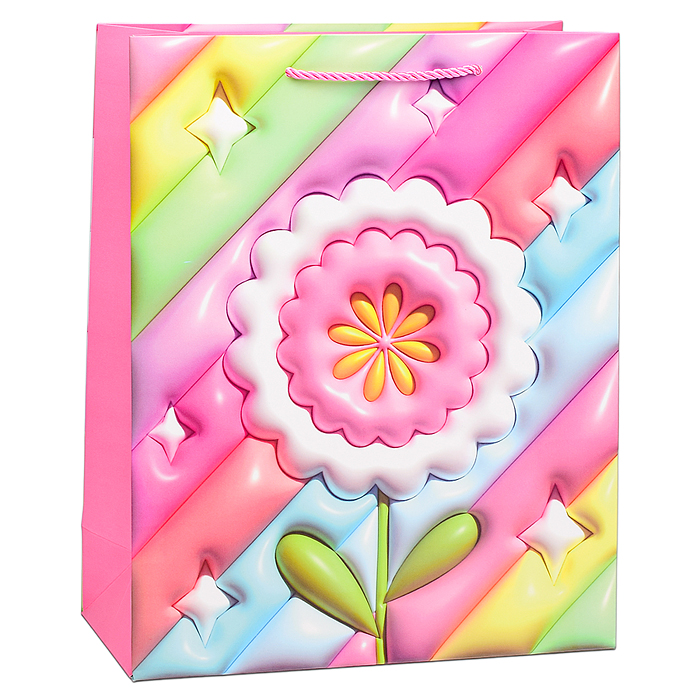 Фото к товару Пакет подарочный 00-6355 "Радужный цветок" 23х32х10 см Пакет подарочный 00-6355 "Радужный цветок" 23х32х10 см