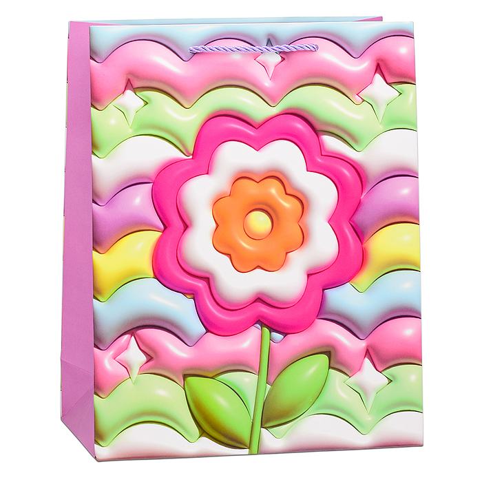 Фото к товару Пакет подарочный 00-6355 "Радужный цветок" 23х32х10 см Пакет подарочный 00-6355 "Радужный цветок" 23х32х10 см