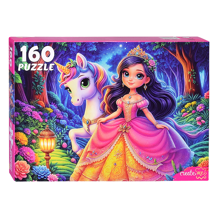 Пазлы 160 "Принцесса и ночной единорог"