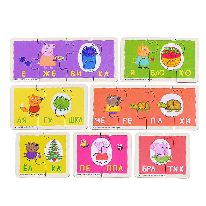 Фото к товару Набор пазлов 60 Читаем по слогам. Свинка Пеппа Набор пазлов 60 Читаем по слогам. Свинка Пеппа