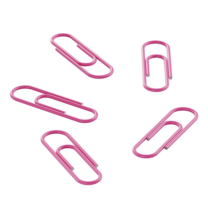 Фото к товару Скрепки L28 мм 100 шт., пластик. коробка, европодвес, розовые Скрепки L28 мм 100 шт., пластик. коробка, европодвес, розовые