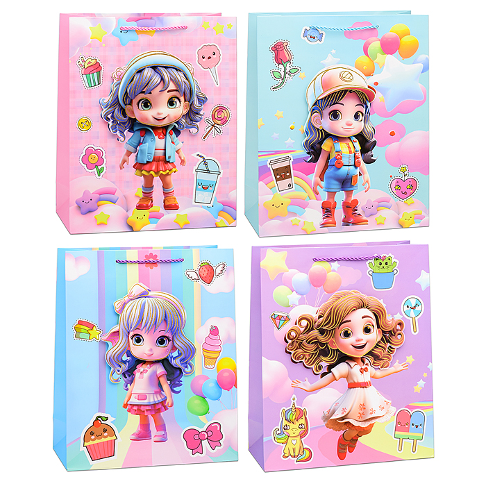 Пакет подарочный 00-6360 "Сказочная девочка" 26х32х12 см Пакет подарочный 00-6360 "Сказочная девочка" 26х32х12 см