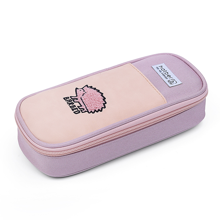 Пенал 220х90х50мм на молнии с 2 карманами и откидной планкой "Ежики" в пакете с европодвесом