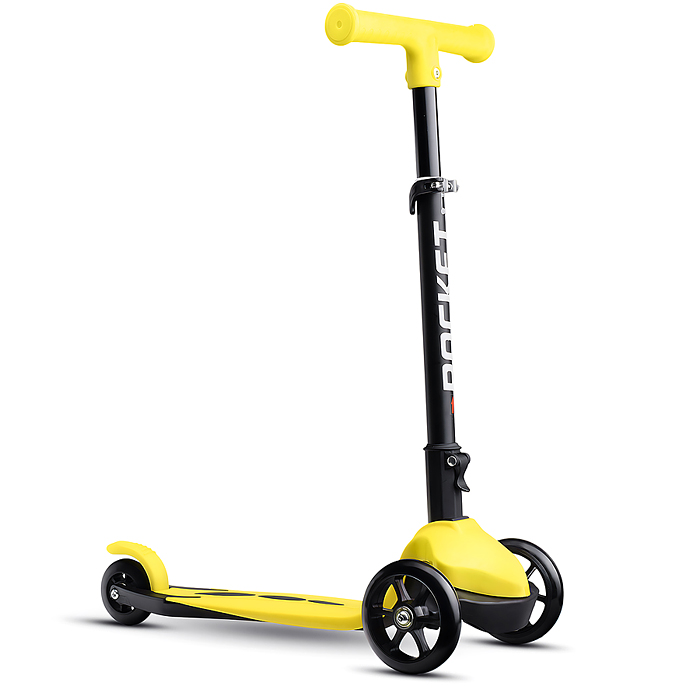Фото к товару Самокат трёхколёсный R0205 ROCKET колёса PU, цвет желтый Самокат трёхколёсный R0205 ROCKET колёса PU, цвет желтый